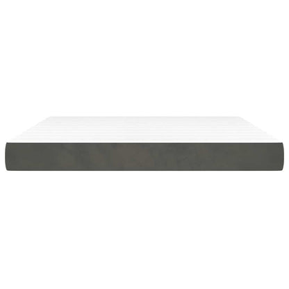 Materasso a Molle Insacchettate RigiditÃ  Media Grigio Scuro 160x220x20 cm in Velluto