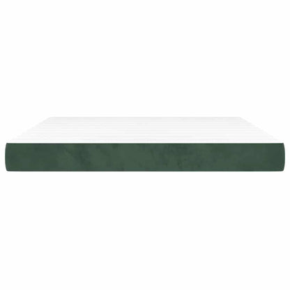 Materasso a Molle Insacchettate RigiditÃ  Media Verde Scuro 160x220x20 cm in Velluto