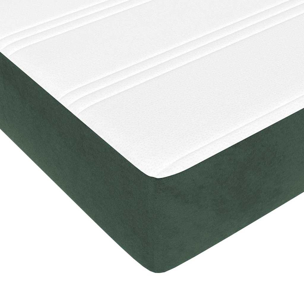 Materasso a Molle Insacchettate RigiditÃ  Media Verde Scuro 160x220x20 cm in Velluto