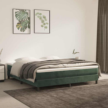 Materasso a Molle Insacchettate RigiditÃ  Media Verde Scuro 160x220x20 cm in Velluto