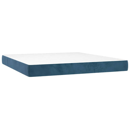 Materasso a Molle Insacchettate RigiditÃ  Media Blu Scuro 160x220x20 cm in Velluto