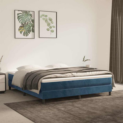 Materasso a Molle Insacchettate RigiditÃ  Media Blu Scuro 160x220x20 cm in Velluto