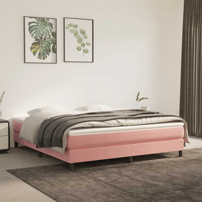 Materasso a Molle Insacchettate RigiditÃ  Media Rosa 160x220x20 cm in Velluto