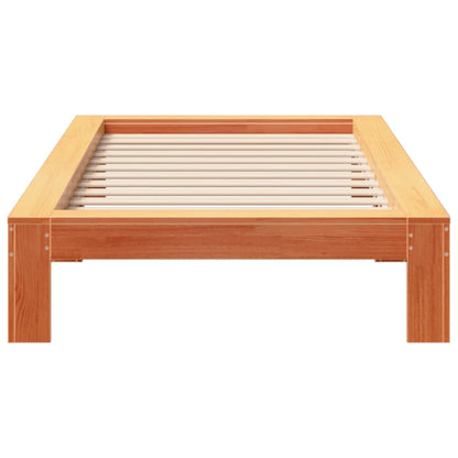 Letto senza Materasso Marrone Cera 100x200 cm in Legno di Pino