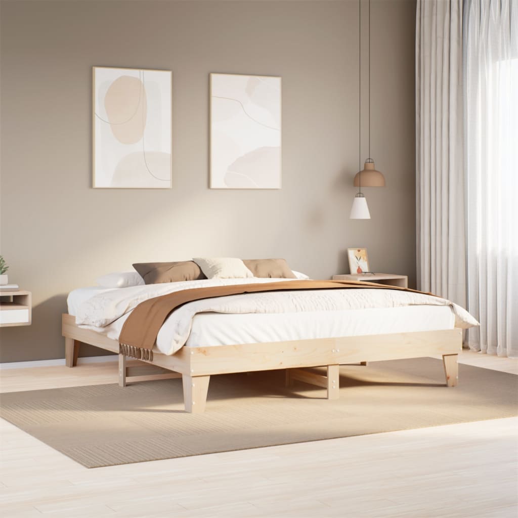 Letto senza Materasso 180x200 cm in Legno Massello di Pino