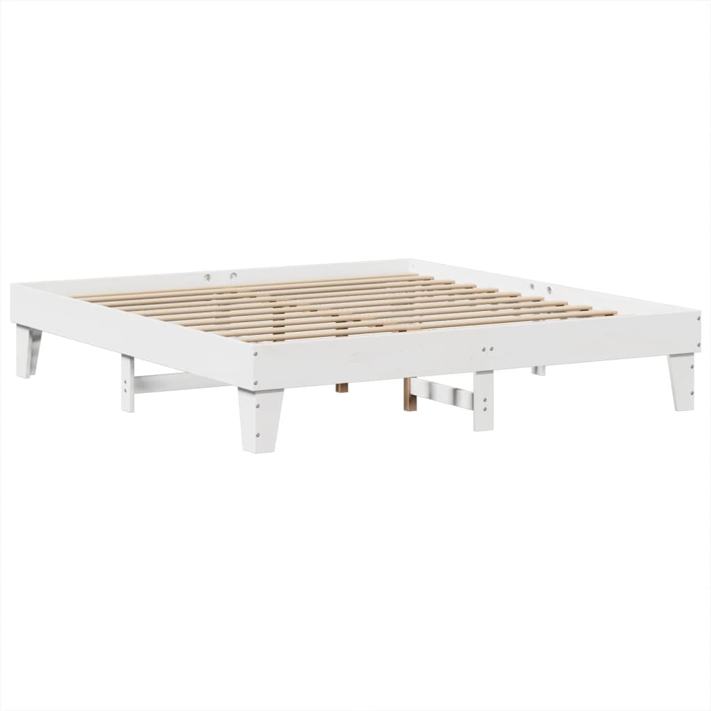 Letto senza Materasso Bianco 180x200 cm Legno Massello di Pino