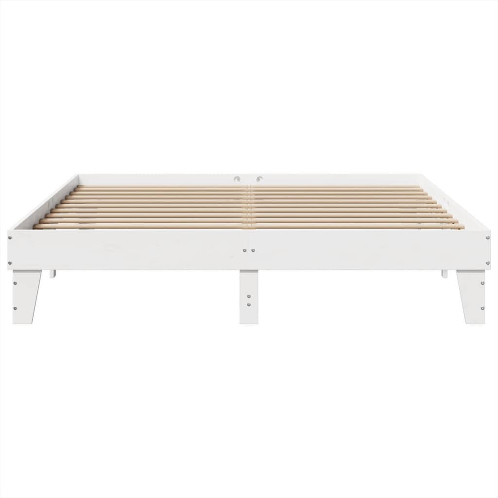 Letto senza Materasso Bianco 180x200 cm Legno Massello di Pino