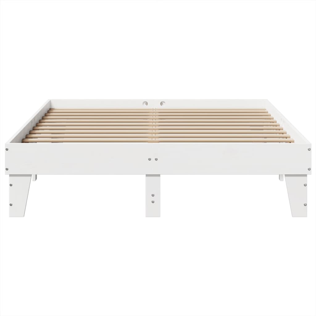 Letto senza Materasso Bianco 150x200 cm Legno Massello di Pino