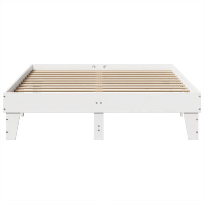 Letto senza Materasso Bianco 150x200 cm Legno Massello di Pino
