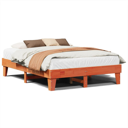 Letto senza Materasso Marrone Cera 150x200 cm in Legno di Pino
