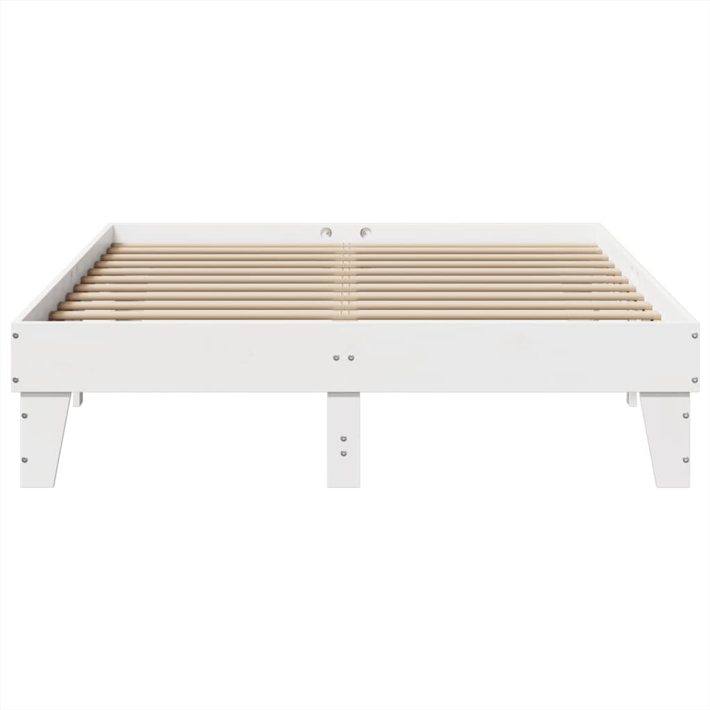 Letto senza Materasso Bianco 140x200 cm Legno Massello di Pino