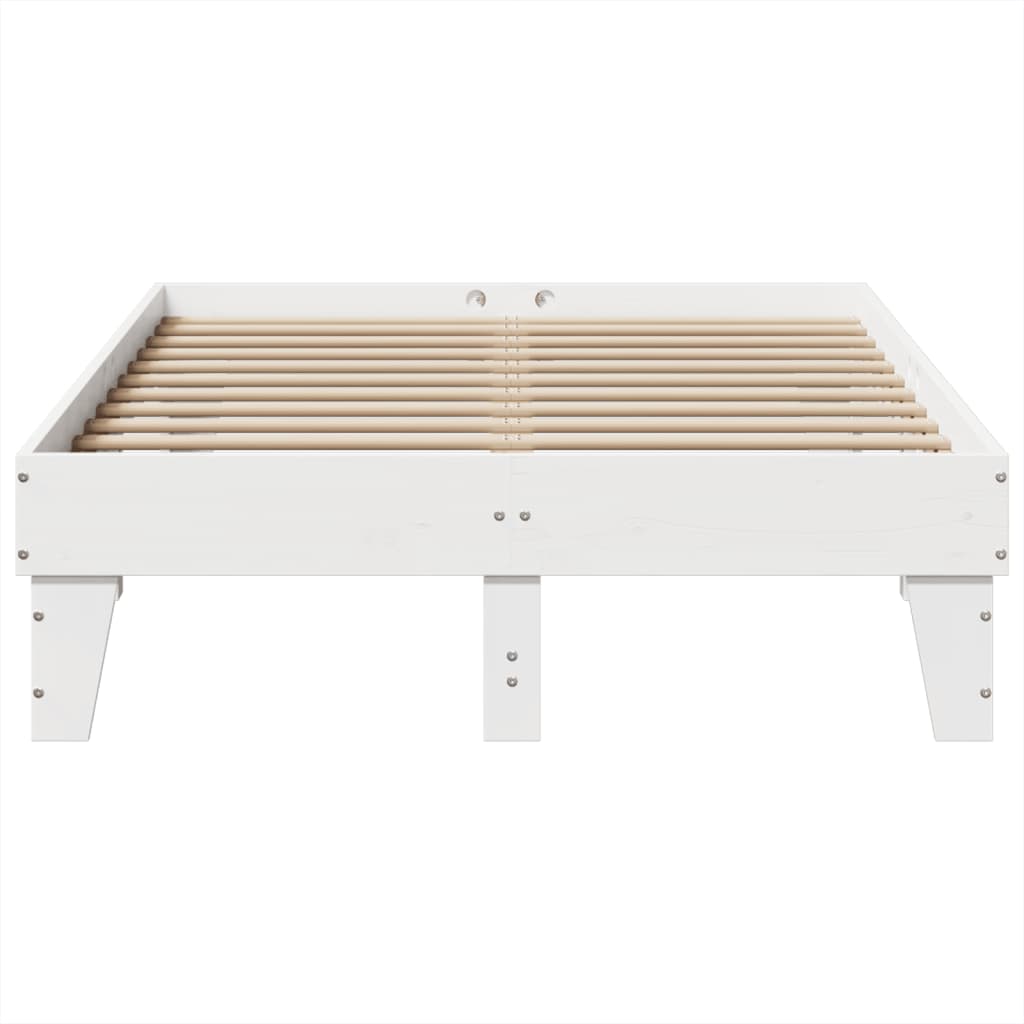 Letto senza Materasso Bianco 120x200 cm Legno Massello di Pino