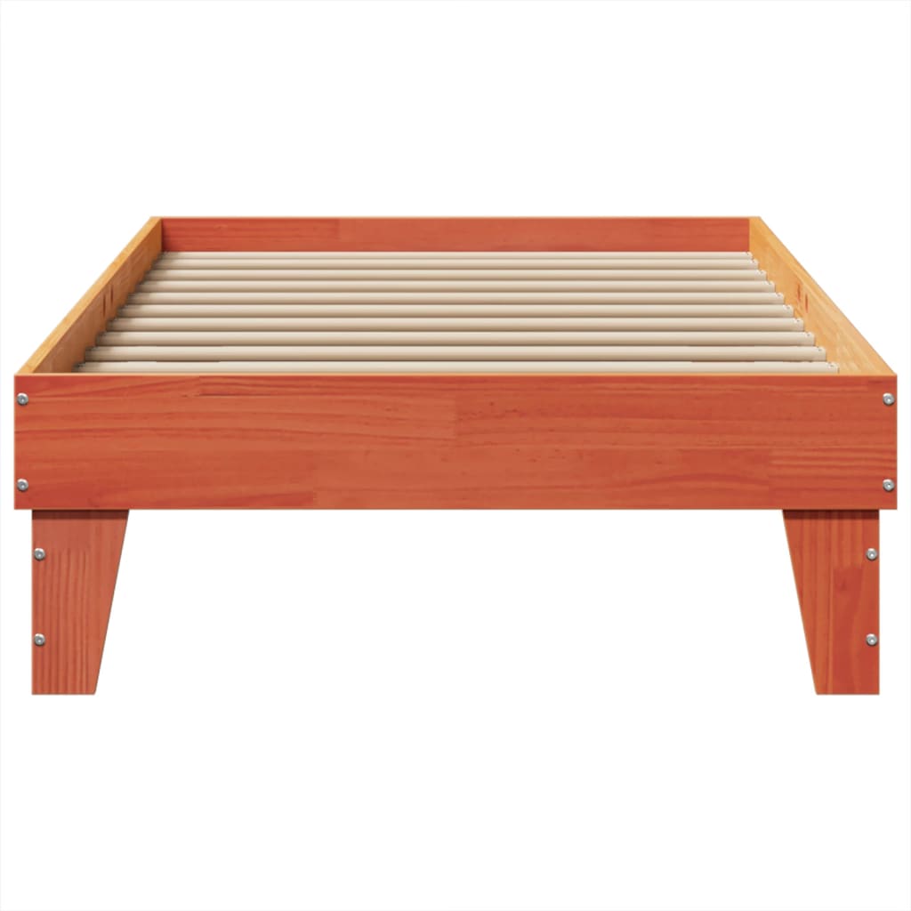 Letto senza Materasso Marrone Cera 100x200 cm in Legno di Pino