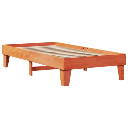 Letto senza Materasso Marrone Cera 90x200 cm Legno di Pino