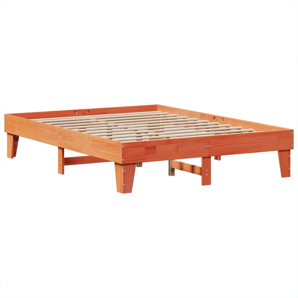 Letto senza Materasso Marrone Cera 140x190 cm in Legno di Pino