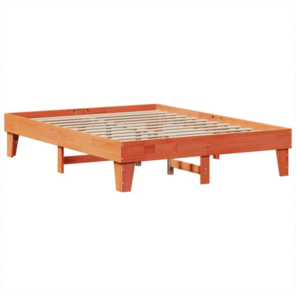 Letto senza Materasso Marrone Cera 140x190 cm in Legno di Pino