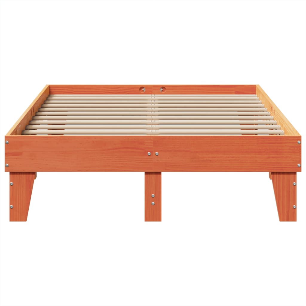 Letto senza Materasso Marrone Cera 135x190 cm in Legno di Pino