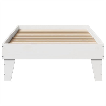 Letto senza Materasso Bianco 75x190 in Legno Massello di Pino