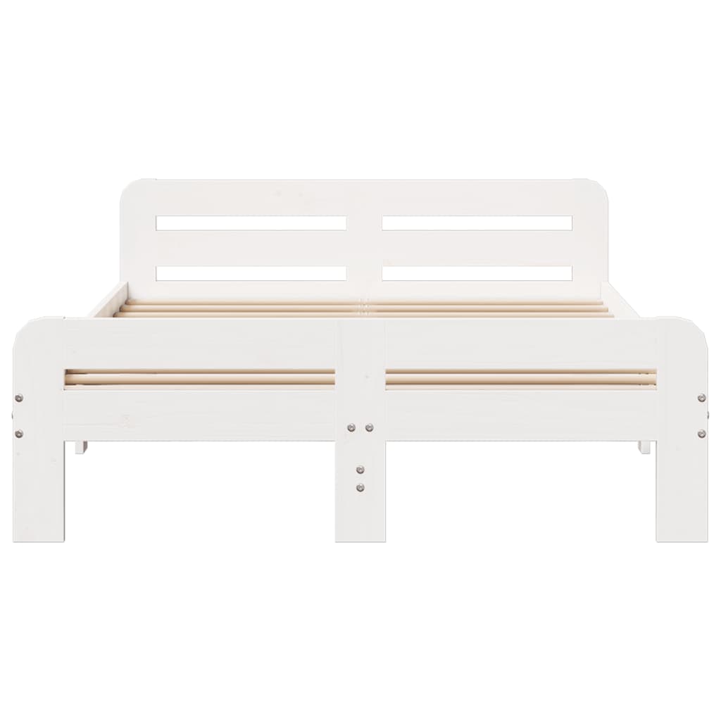 Letto senza Materasso Bianco 180x200 cm Legno Massello di Pino