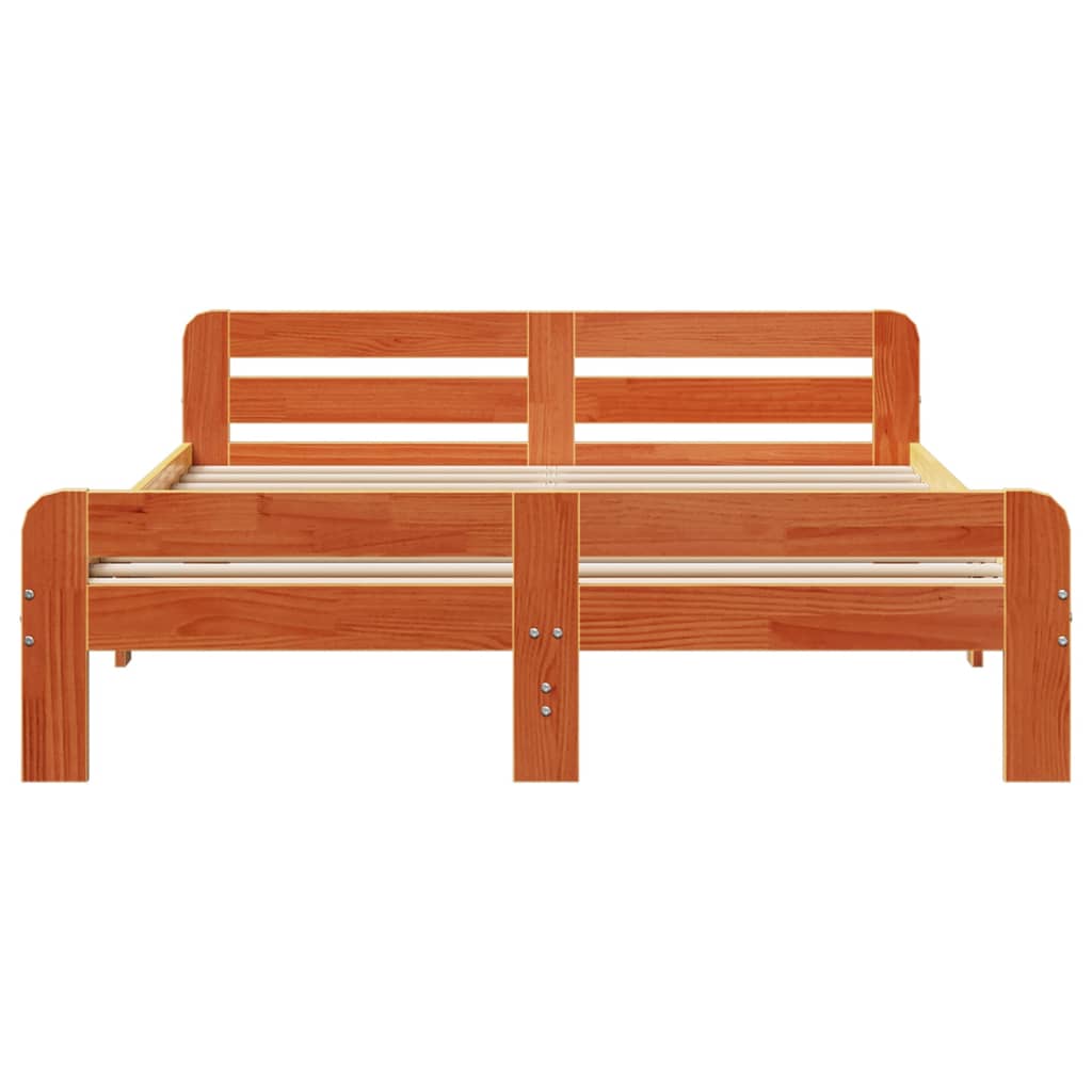 Letto senza Materasso Marrone Cera 160x200 cm in Legno di Pino