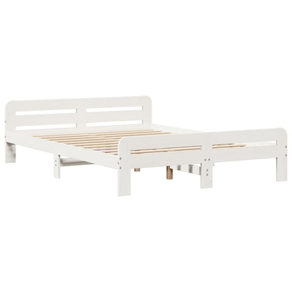 Letto senza Materasso Bianco 150x200 cm Legno Massello di Pino