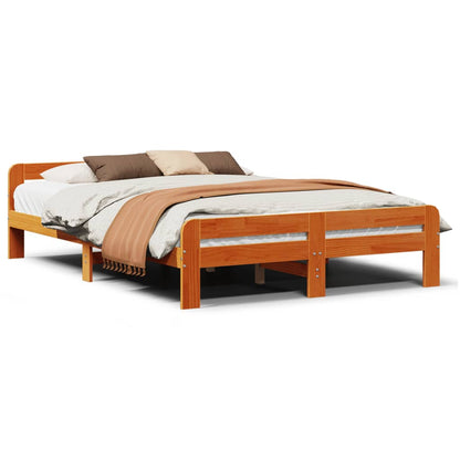 Letto senza Materasso Marrone Cera 150x200 cm in Legno di Pino