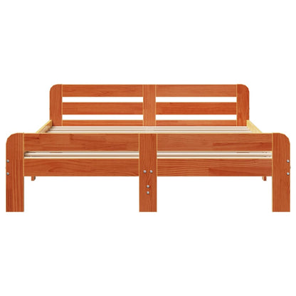 Letto senza Materasso Marrone Cera 150x200 cm in Legno di Pino