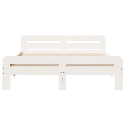 Letto senza Materasso Bianco 140x200 cm Legno Massello di Pino