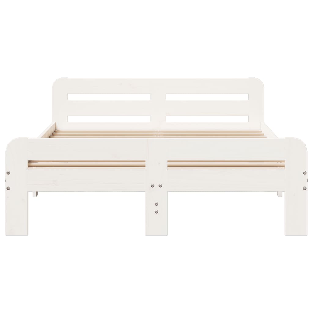 Letto senza Materasso Bianco 120x200 cm Legno Massello di Pino