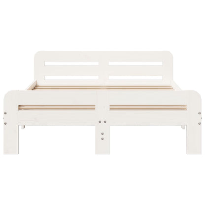 Letto senza Materasso Bianco 120x200 cm Legno Massello di Pino