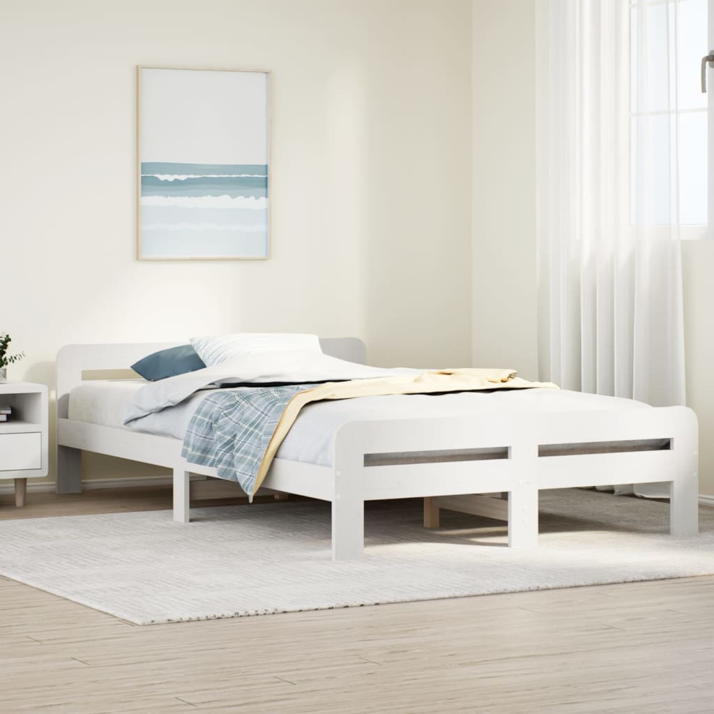 Letto senza Materasso Bianco 120x200 cm Legno Massello di Pino