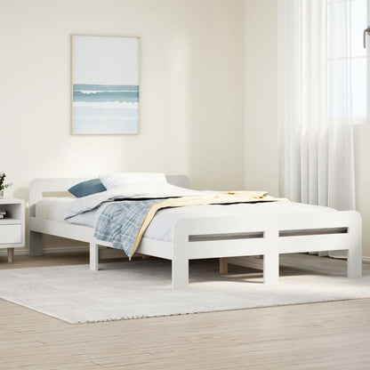 Letto senza Materasso Bianco 120x200 cm Legno Massello di Pino