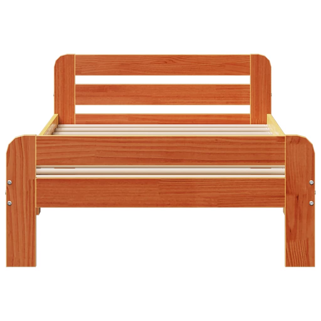 Letto senza Materasso Marrone Cera 100x200 cm in Legno di Pino