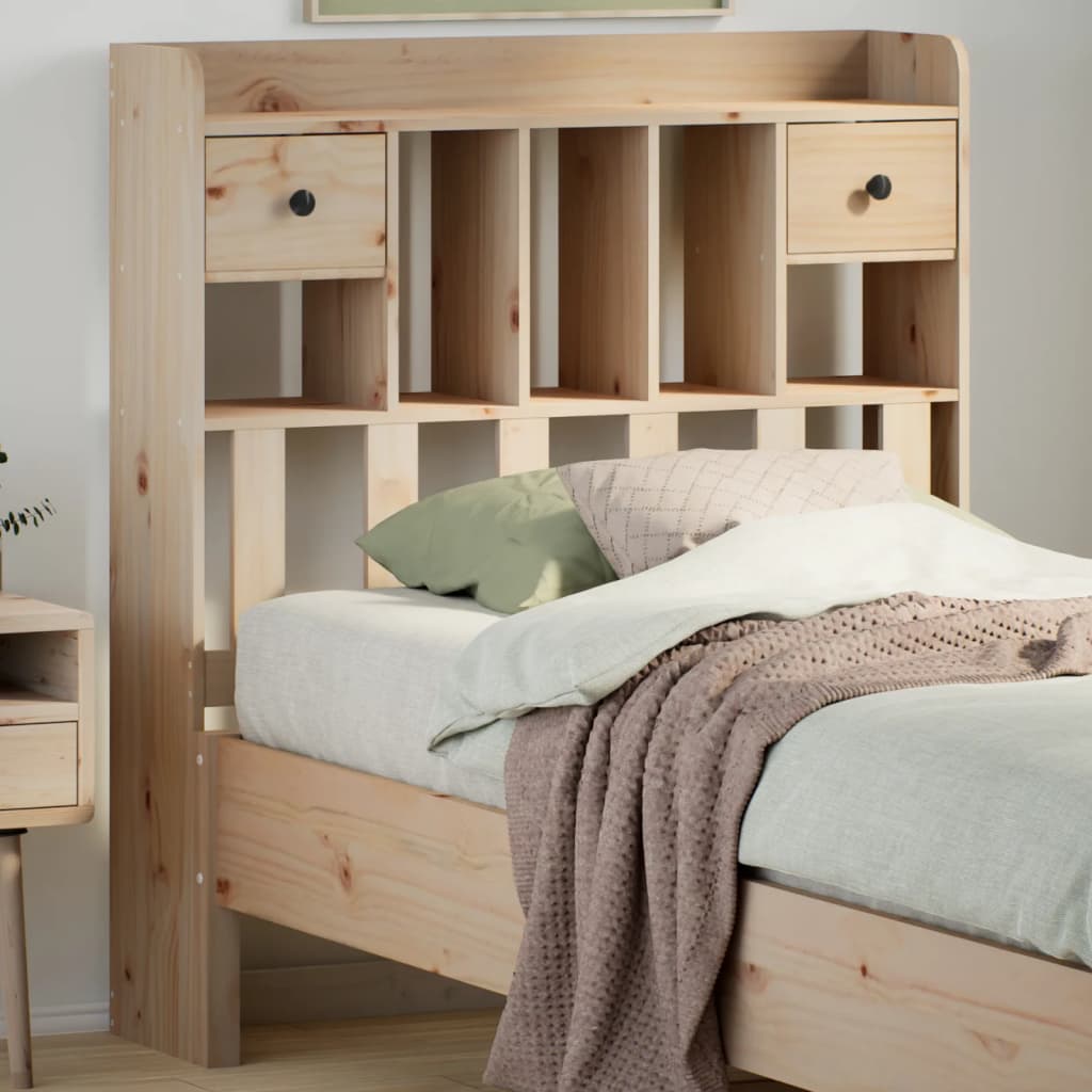 Testiera con Ripiani 90 cm in Legno Massello di Pino