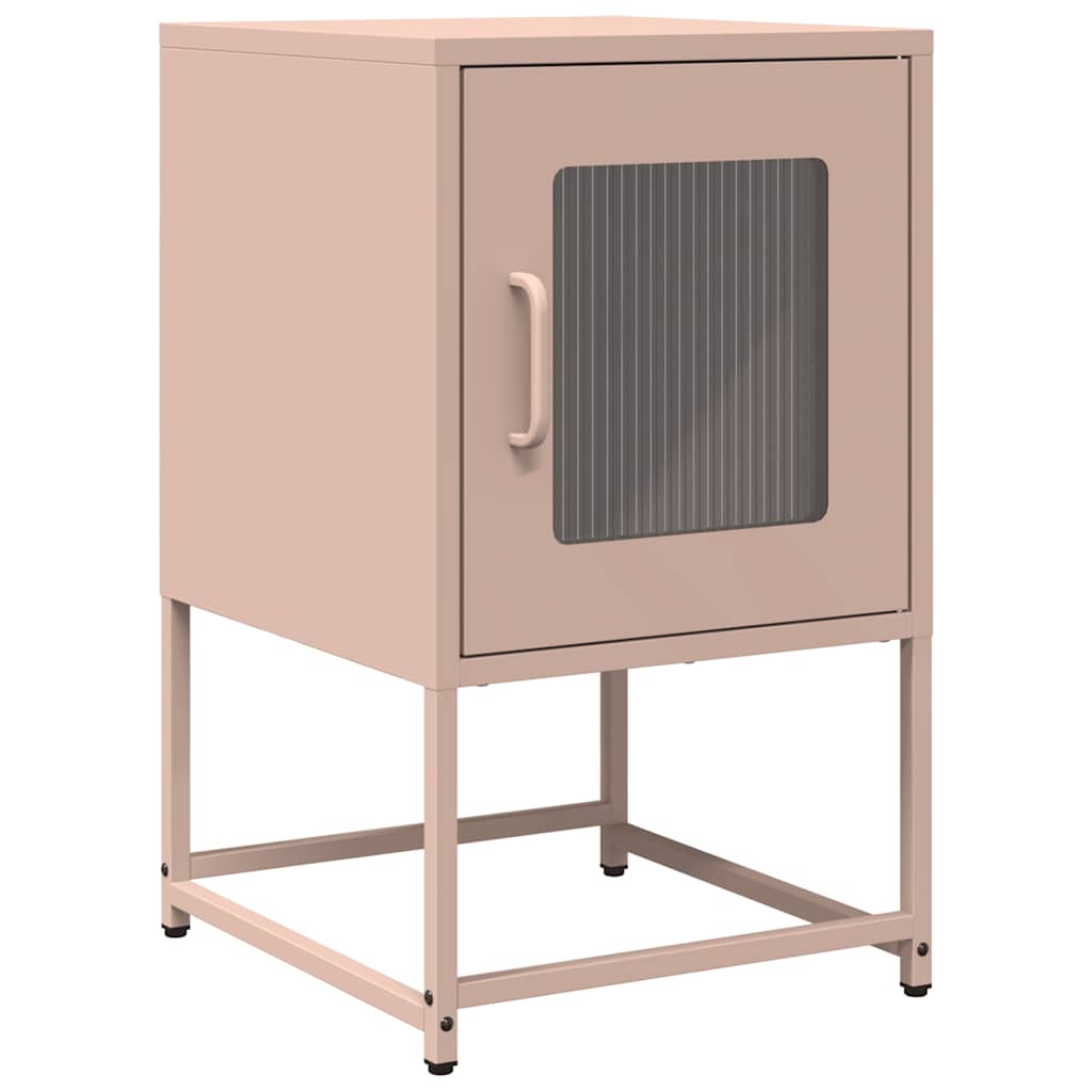 Comodino Rosa 36x39x60,5 cm in Acciaio Laminato a Freddo