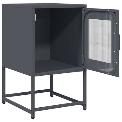Comodino Antracite 36x39x60,5 cm in Acciaio Laminato a Freddo