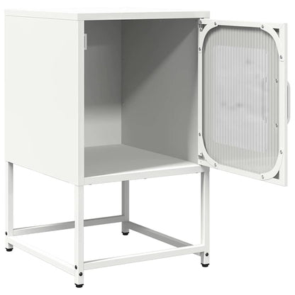 Comodino Bianco 36x39x60,5 cm in Acciaio Laminato a Freddo