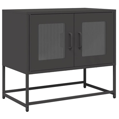 Mobile TV Nero 68x39x60,5 cm in Acciaio Laminato a Freddo