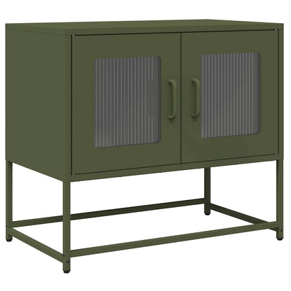 Mobile TV Verde Oliva 68x39x60,5cm in Acciaio Laminato a Freddo