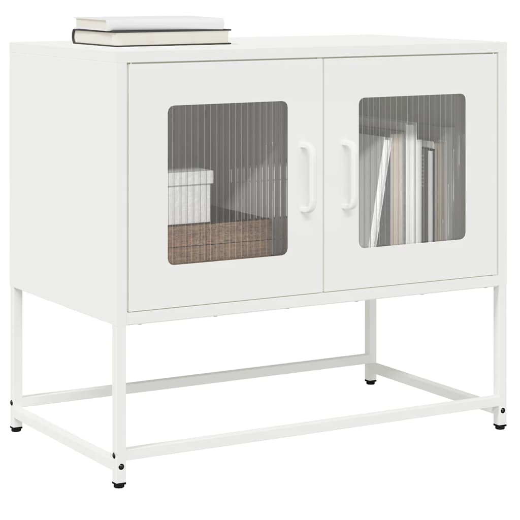 Mobile TV Bianco 68x39x60,5 cm in Acciaio Laminato a Freddo