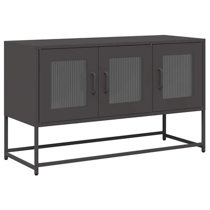 Mobile TV Nero 100,5x39x60,5 cm in Acciaio Laminato a Freddo