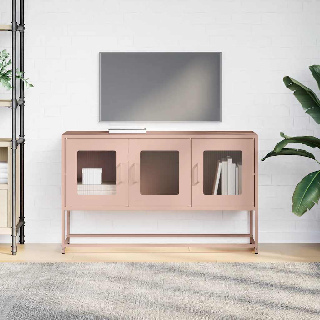 Mobile TV Rosa 100,5x39x60,5 cm in Acciaio Laminato a Freddo