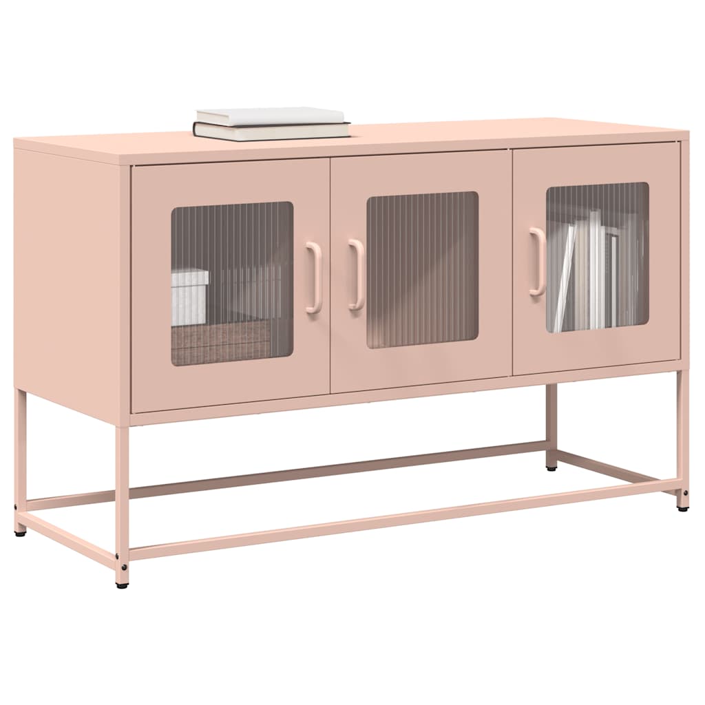 Mobile TV Rosa 100,5x39x60,5 cm in Acciaio Laminato a Freddo