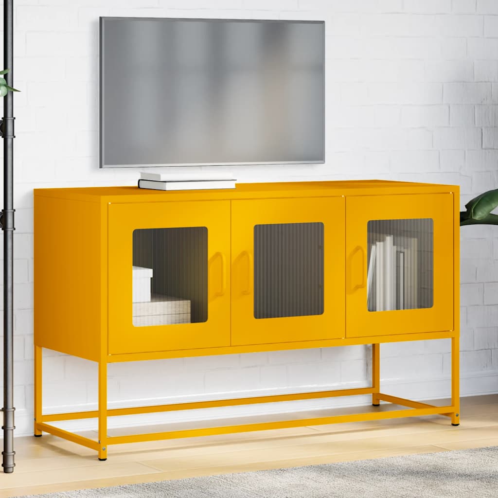 Mobile TV Giallo Senape 100,5x39x60,5 cm in Acciaio