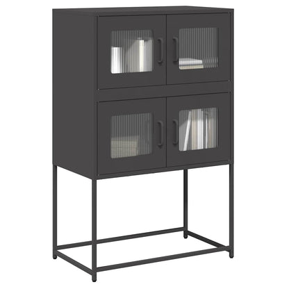 Credenza Nera 68x39x107 cm in Acciaio