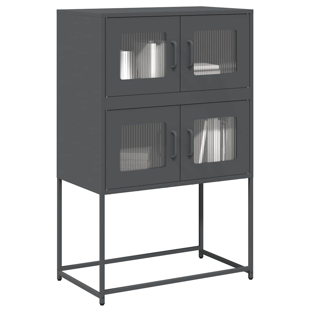 Credenza Antracite 68x39x107 cm Acciaio