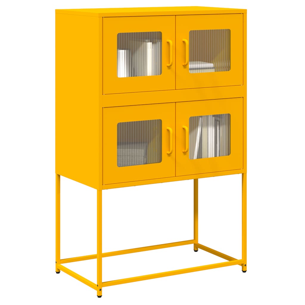 Credenza Giallo Senape 68x39x107 cm in Acciaio