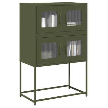 Credenza Verde Oliva 68x39x107 cm in Acciaio