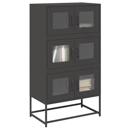 Credenza Nera 68x39x123 cm in Acciaio