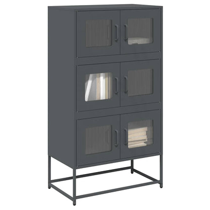 Credenza Antracite 68x39x123 cm Acciaio